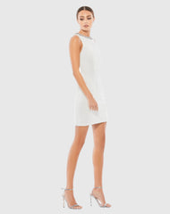 White Bejeweled Bodycon Mini Dress