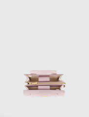 Purple Small Leather Tote Bag With Gold Hardware