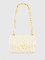 Quilted Napa Leather Handbag With Gold Chain - FINAL SALE