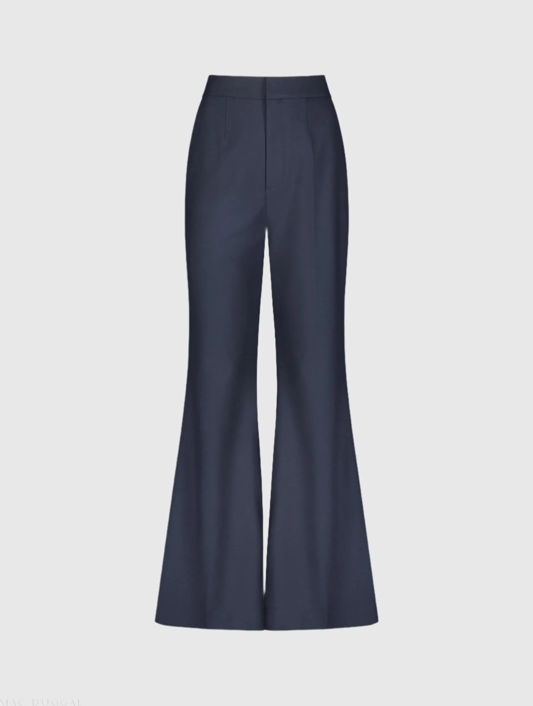 Navy Classic Crepe Flared Trouser Pant
